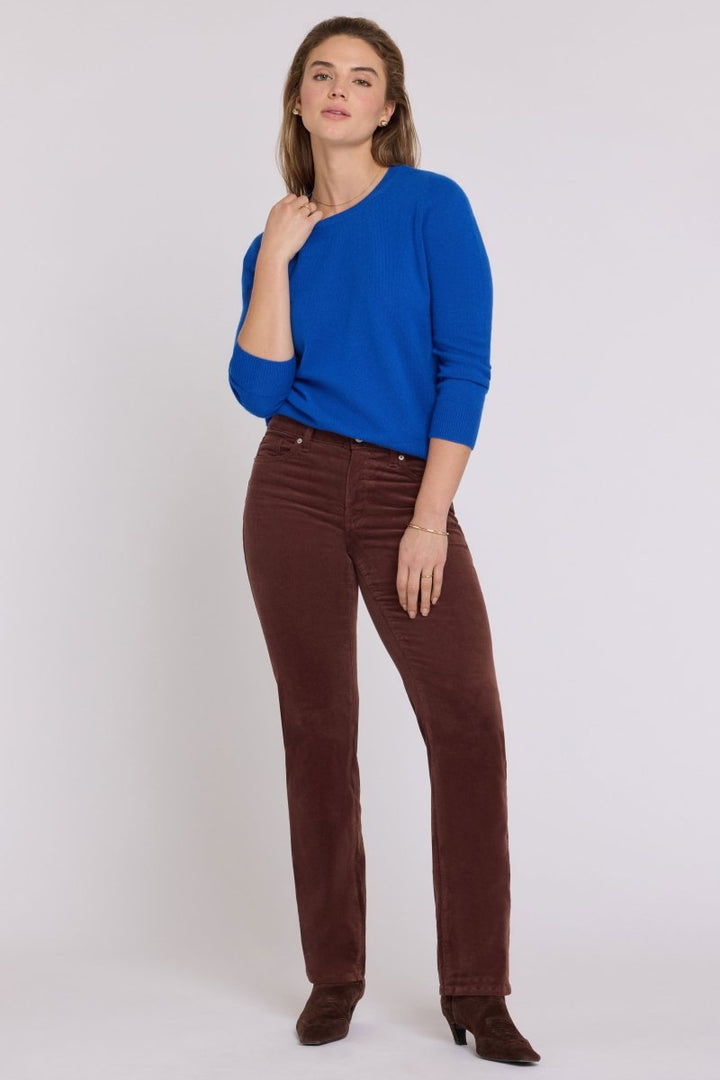 Marilyn Straight Pants In Stretch Corduroy | Chocolate Fondant - NYDJ