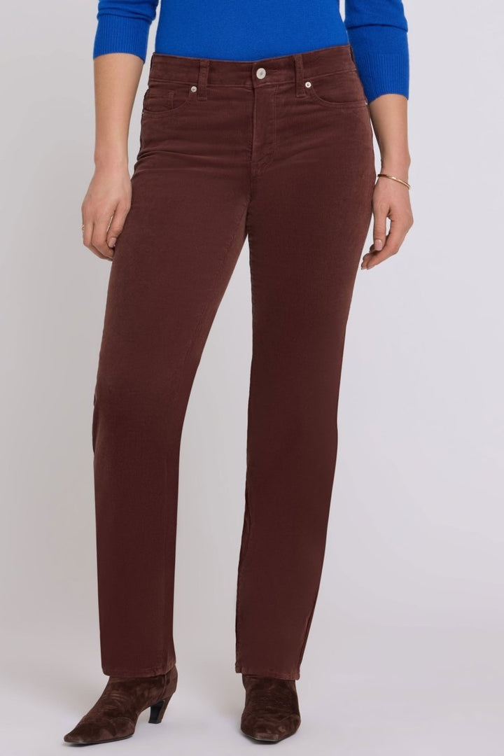 Marilyn Straight Pants In Stretch Corduroy | Chocolate Fondant - NYDJ