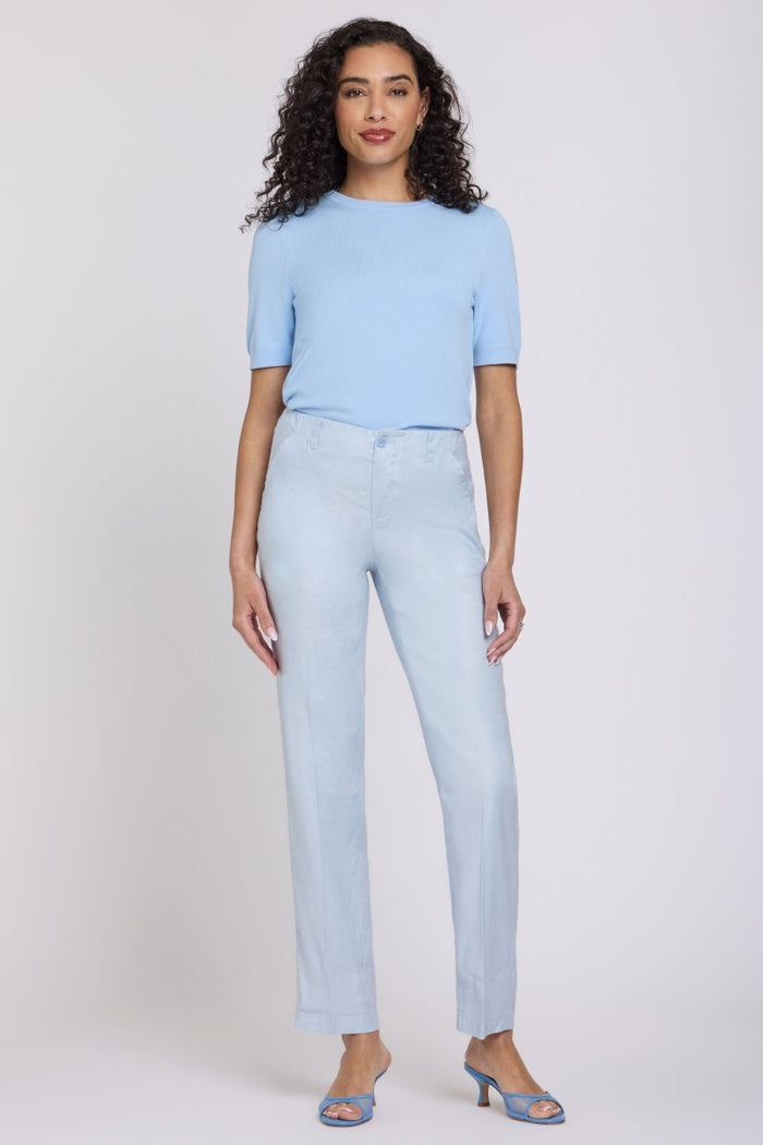 Marilyn Straight Pants In Stretch Linen | Blue Clover | Pants | NYDJ