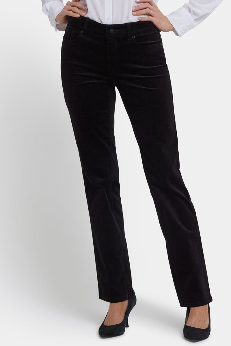 Marilyn Straight Pants in Velveteen | Black | Pants | NYDJ