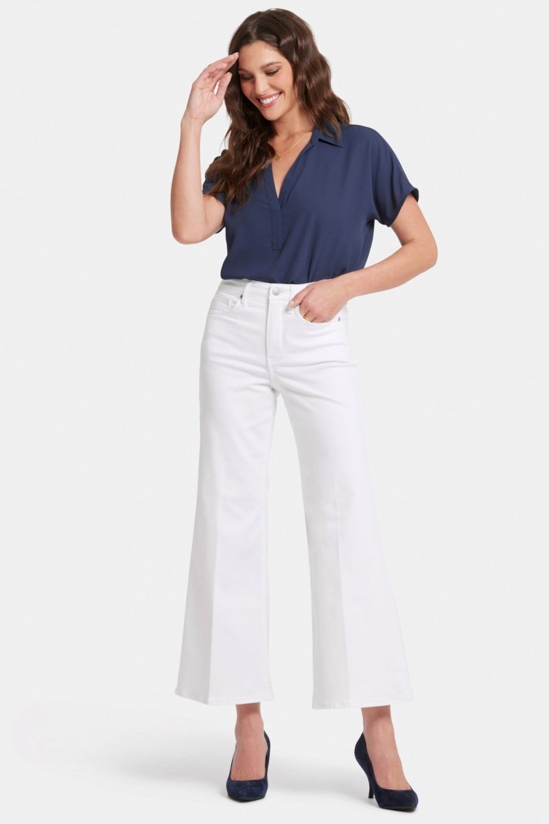 Mia Palazzo Ankle Jeans With High Rise | Optic White | Denim | NYDJ