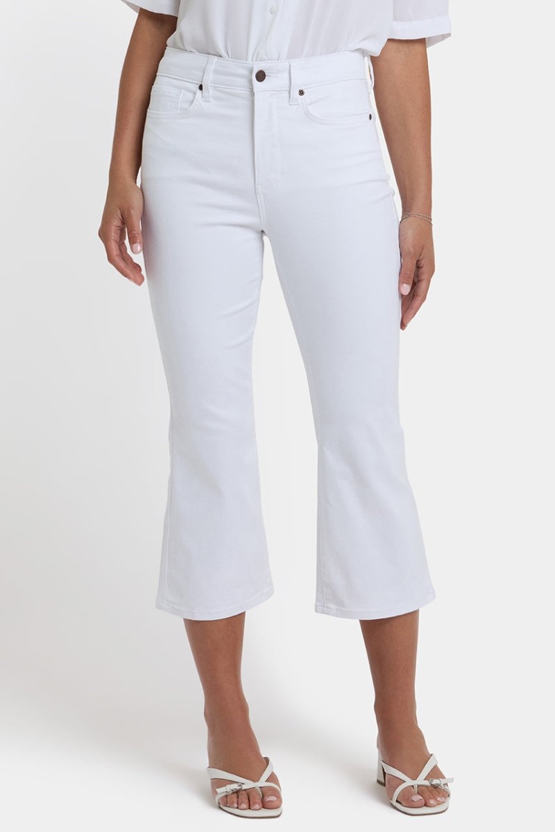 Monica Kick Flare Crop Jeans With High Rise | Optic White | Denim | NYDJ