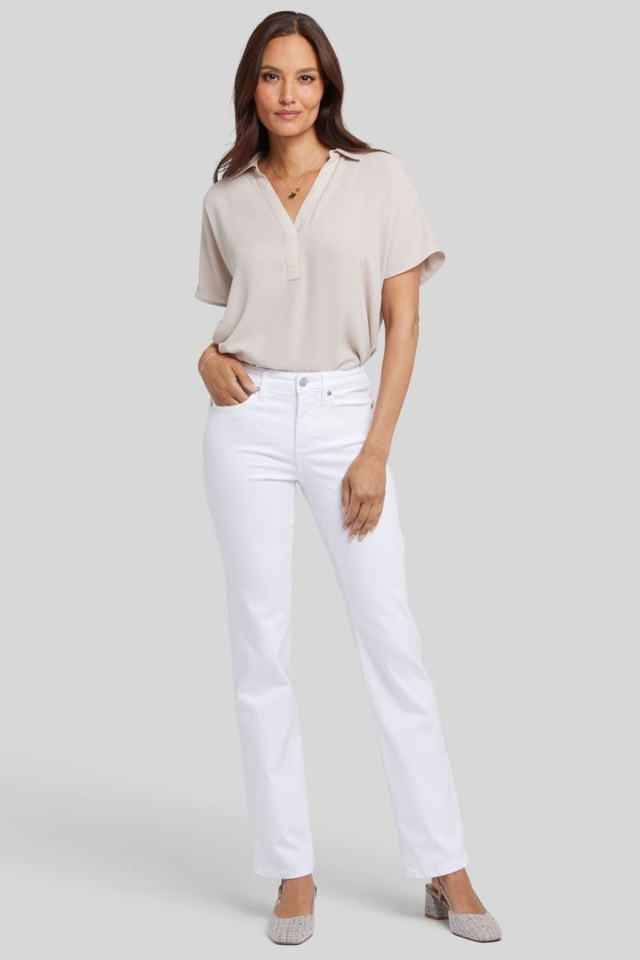 No Gapper™ Marilyn Straight Jeans In Petite In Sure Stretch® Denim | Optic White | Pants | NYDJ