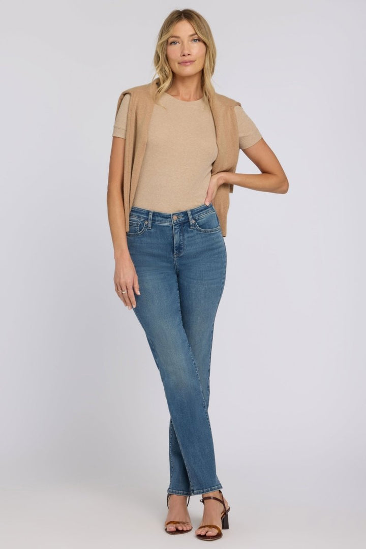 No Gapper™ Marilyn Straight Jeans In Sure Stretch® Denim | Breezy Palms | Pants | NYDJ