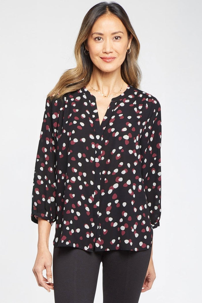Pintuck Blouse Dot Print | Watkins Dot | Blouse | NYDJ