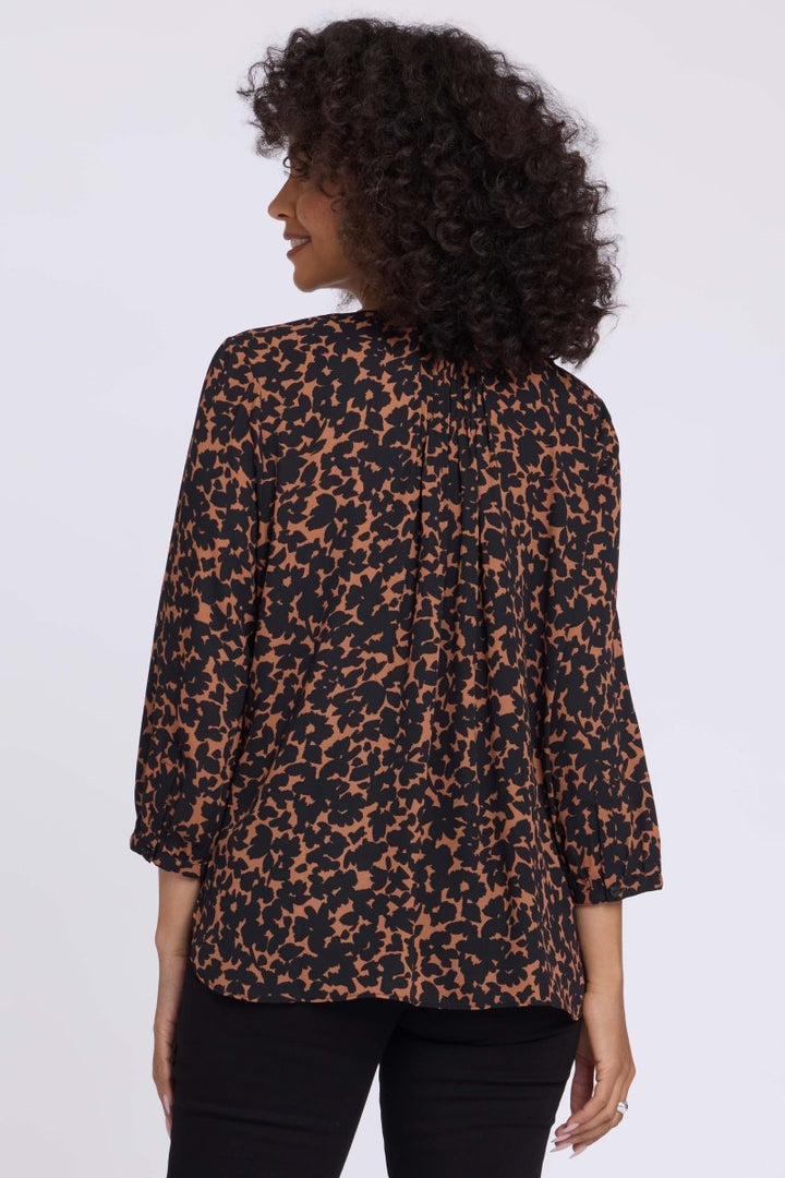 Pintuck Blouse | Moonflower Mocha - NYDJ