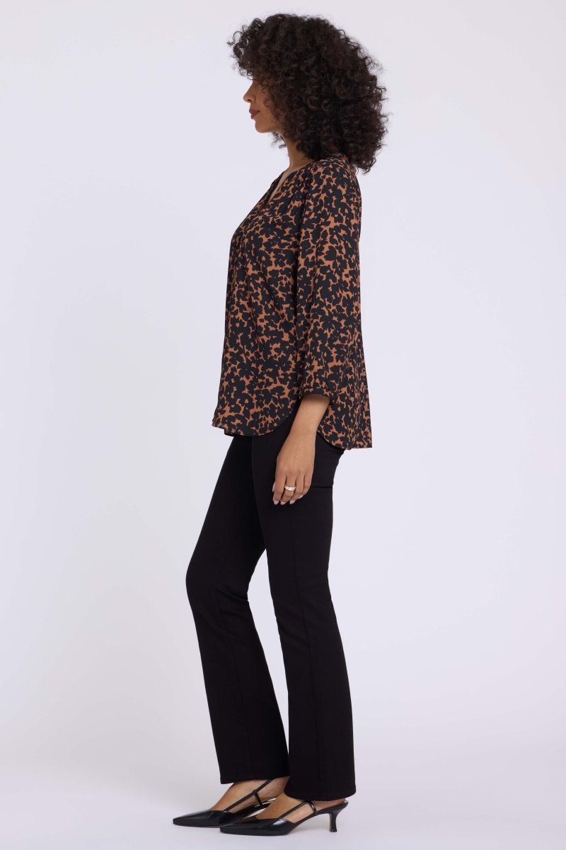 Pintuck Blouse | Moonflower Mocha - NYDJ