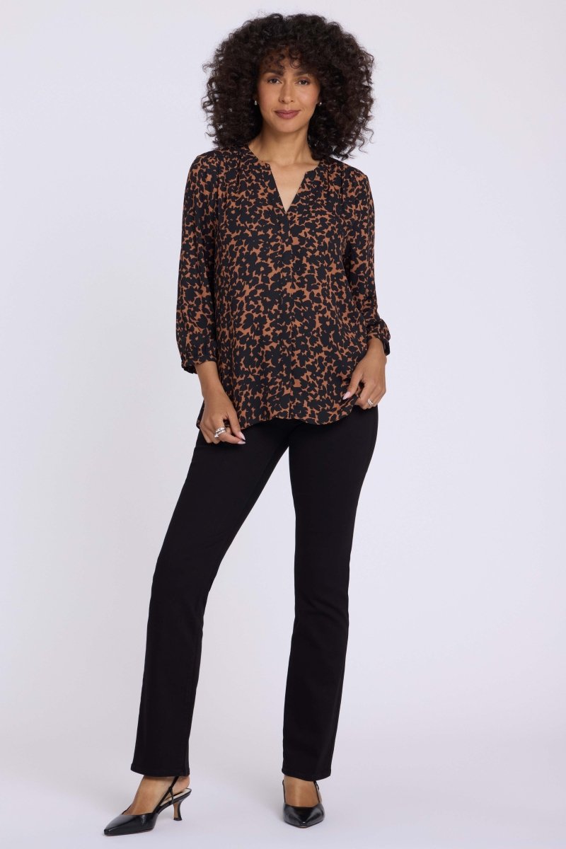 Pintuck Blouse | Moonflower Mocha - NYDJ