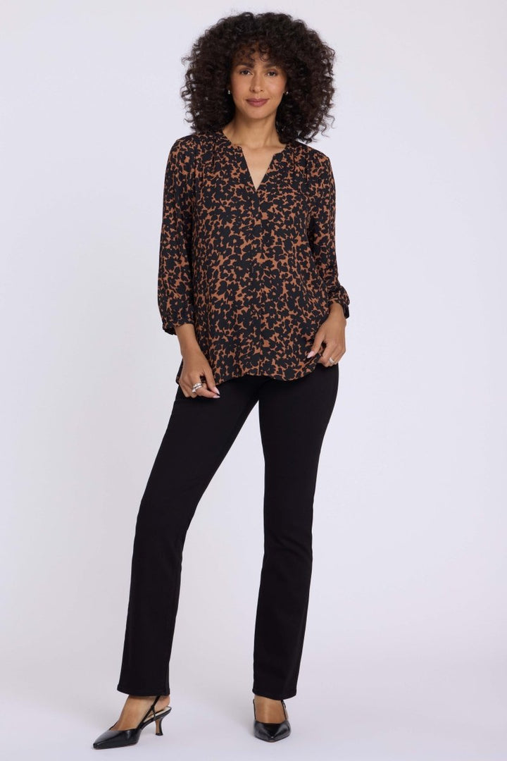 Pintuck Blouse | Moonflower Mocha - NYDJ
