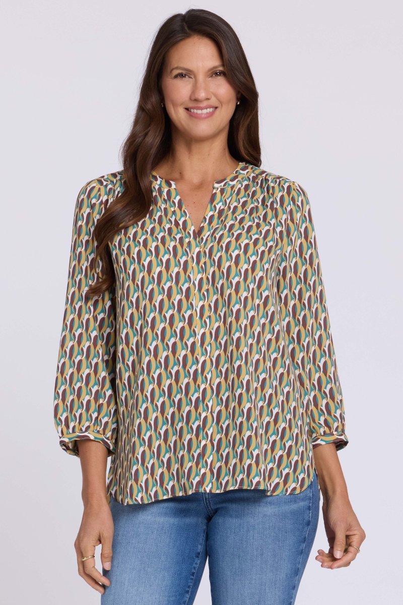 Pintuck Blouse | Oval Park Sungold - NYDJ