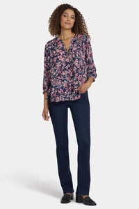 Pintuck Blouse | Rosetta Blooms | Blouse | NYDJ