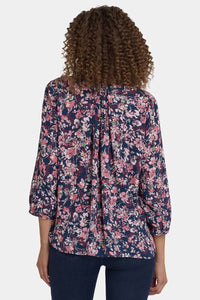 Pintuck Blouse | Rosetta Blooms | Blouse | NYDJ