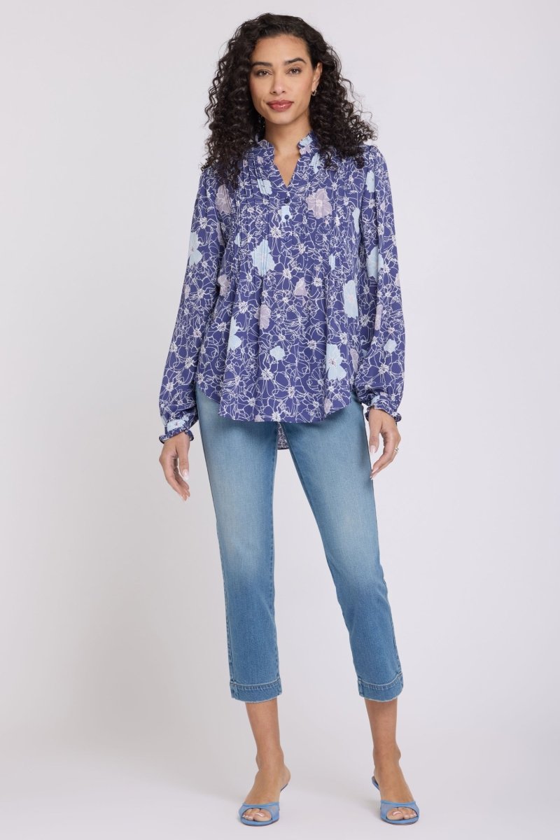 Pleated Front Tunic | Poppy's At Dusk | Top | NYDJ