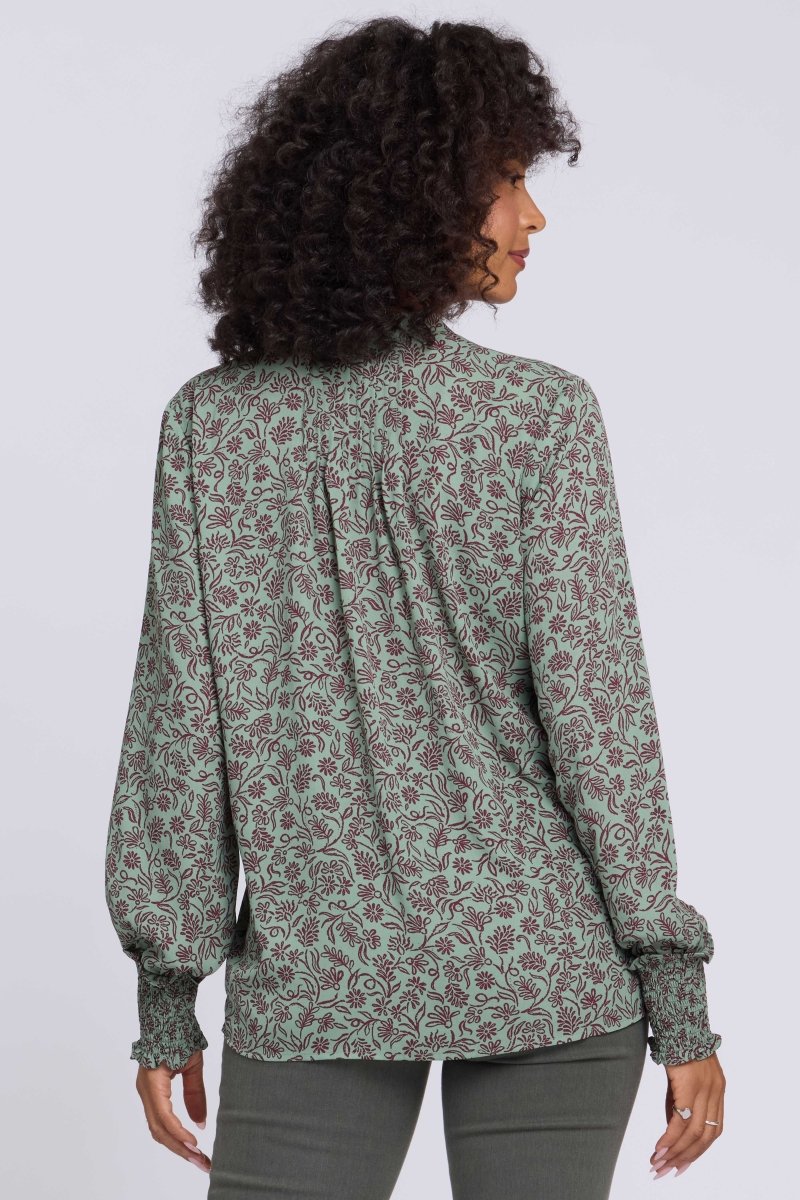 Pleated Peasant Blouse | Morningside Meadow Wine - NYDJ