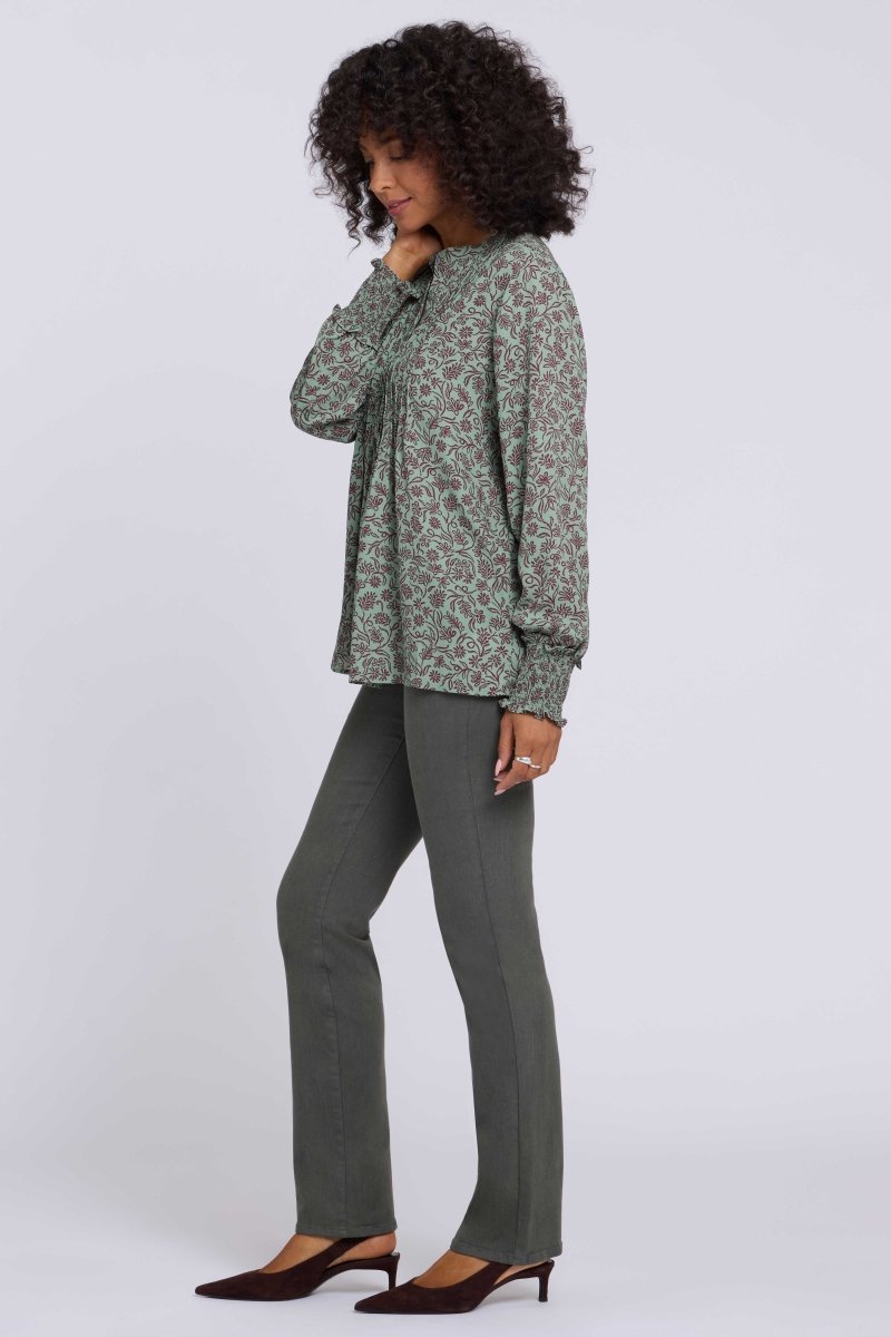 Pleated Peasant Blouse | Morningside Meadow Wine - NYDJ