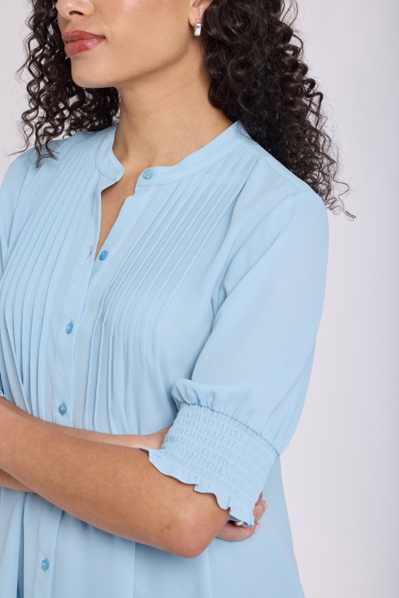 Pleated Short Sleeved Blouse | Starlight | Blouse | NYDJ