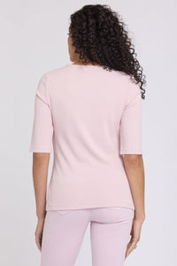 Ribbed Elbow Sleeved Henley | Rock Flower | Top | NYDJ