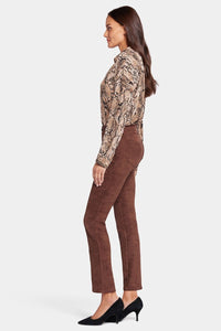 Sheri Slim Trouser Faux Suede | Dark Chocolate | Pants | NYDJ
