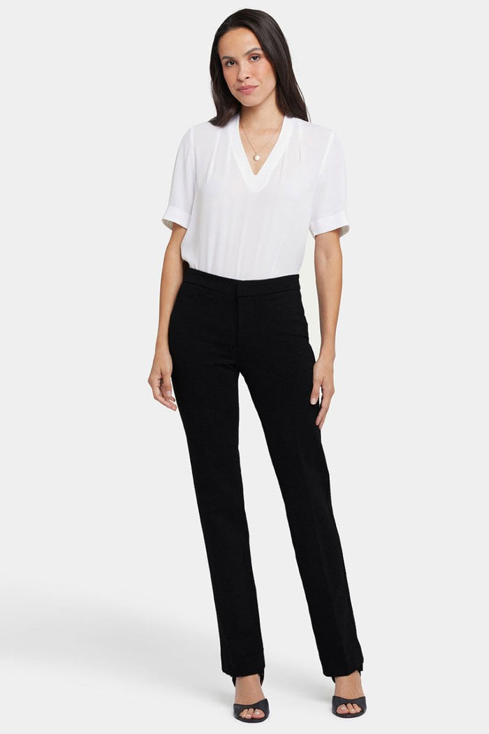 Slim Trouser Pants In Petite In Ponte Knit | Black | Pants | NYDJ