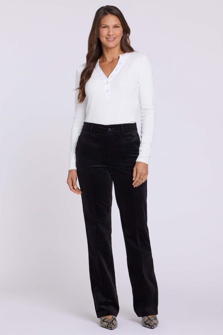 Straight Trouser Pants in Velveteen | Black - NYDJ