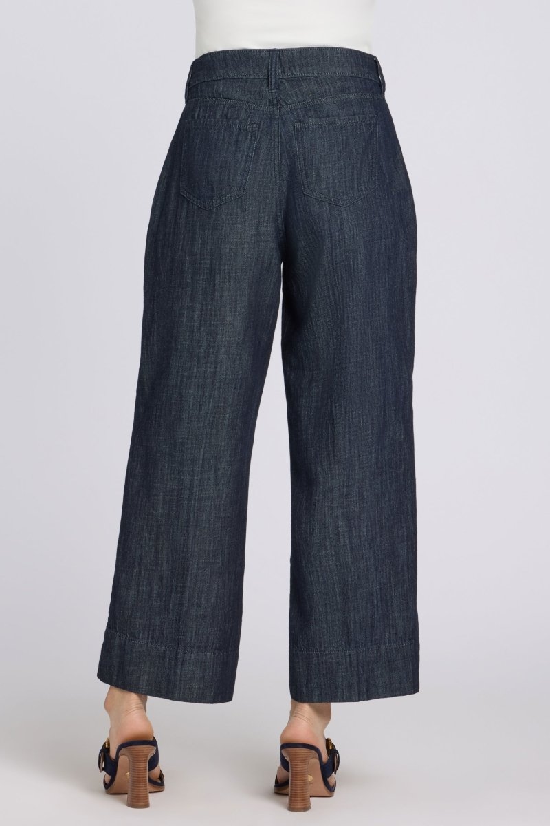 Teresa Wide Leg Ankle Jeans With High Rise | Dark Indigo | Pants | NYDJ