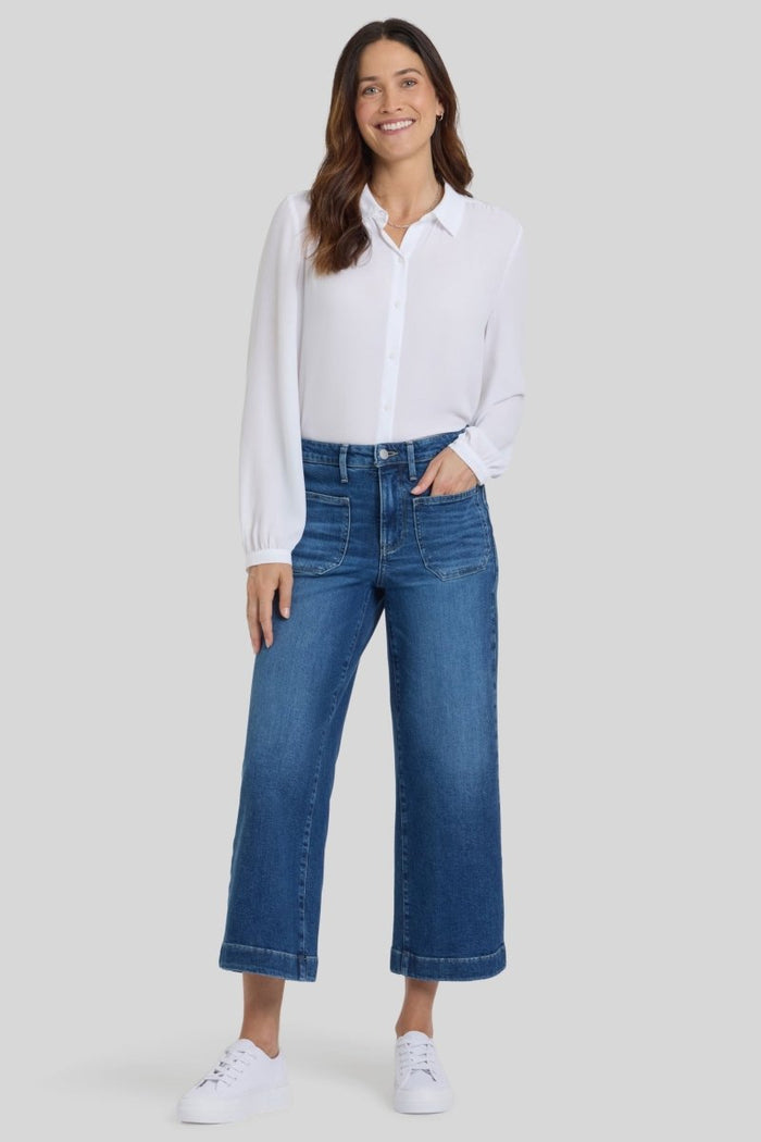 Teresa Wide Leg Ankle | Opera Blue | Denim | NYDJ