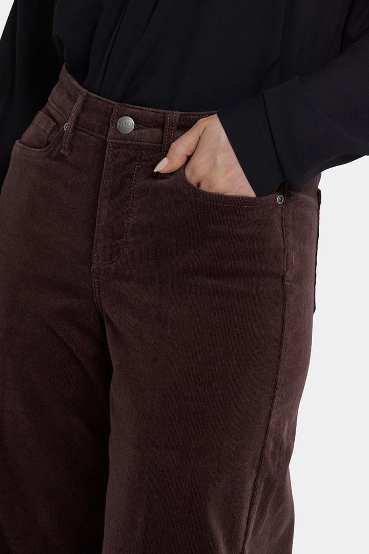 Teresa Wide Leg Corduroy Trouser | Bitter Chocolate | Non Denim | NYDJ
