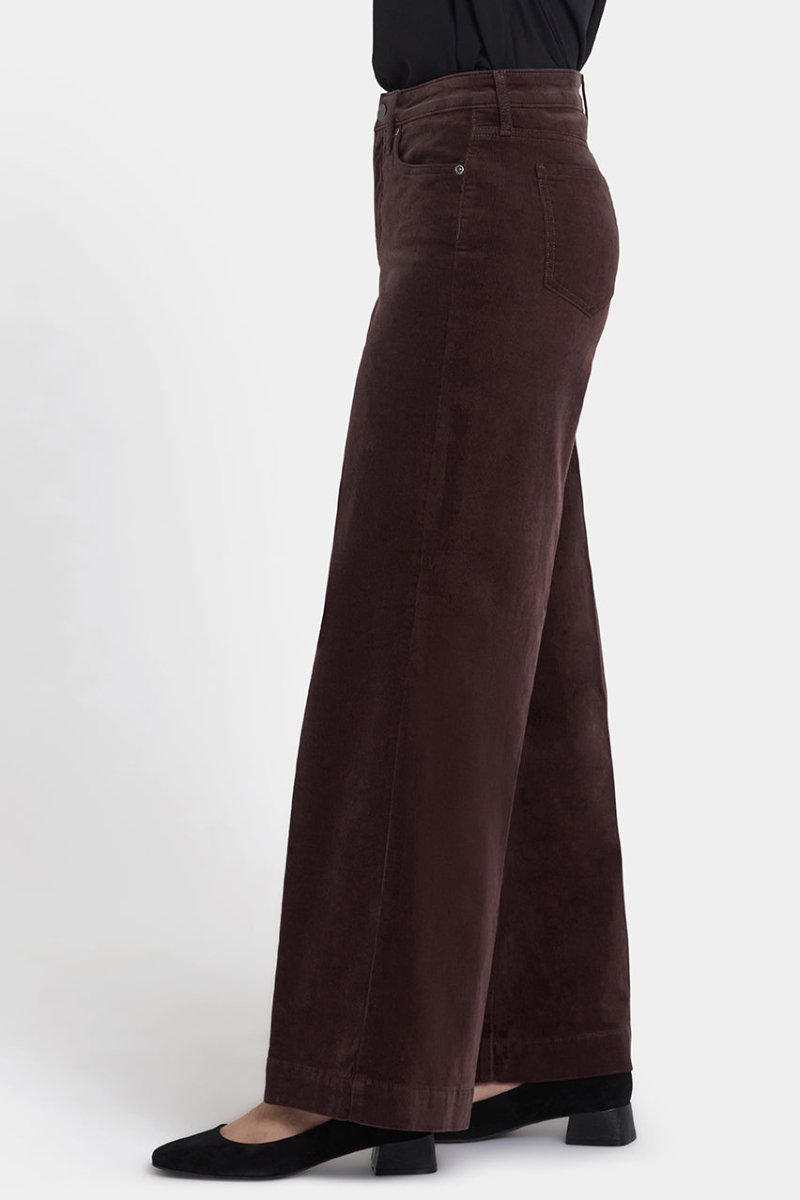 Teresa Wide Leg Corduroy Trouser | Bitter Chocolate | Non Denim | NYDJ