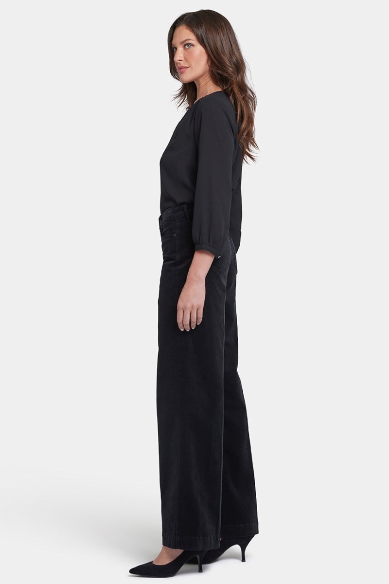 Teresa Wide Leg Trouser Corduroy | Black | Non Denim | NYDJ