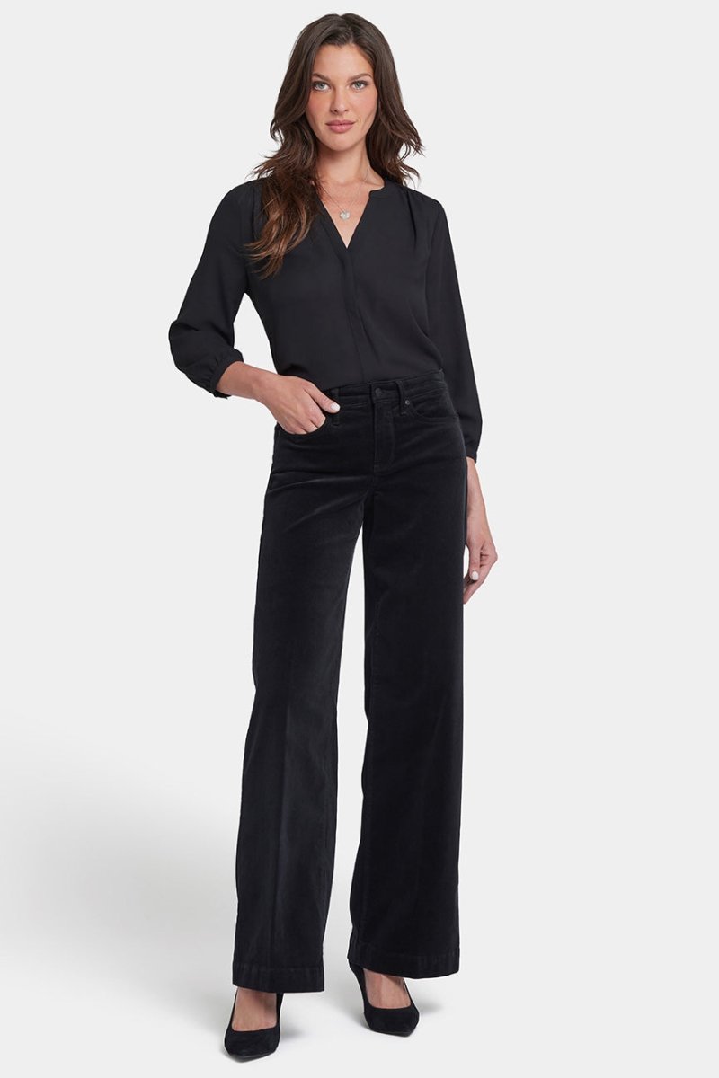 Teresa Wide Leg Trouser Corduroy | Black | Non Denim | NYDJ