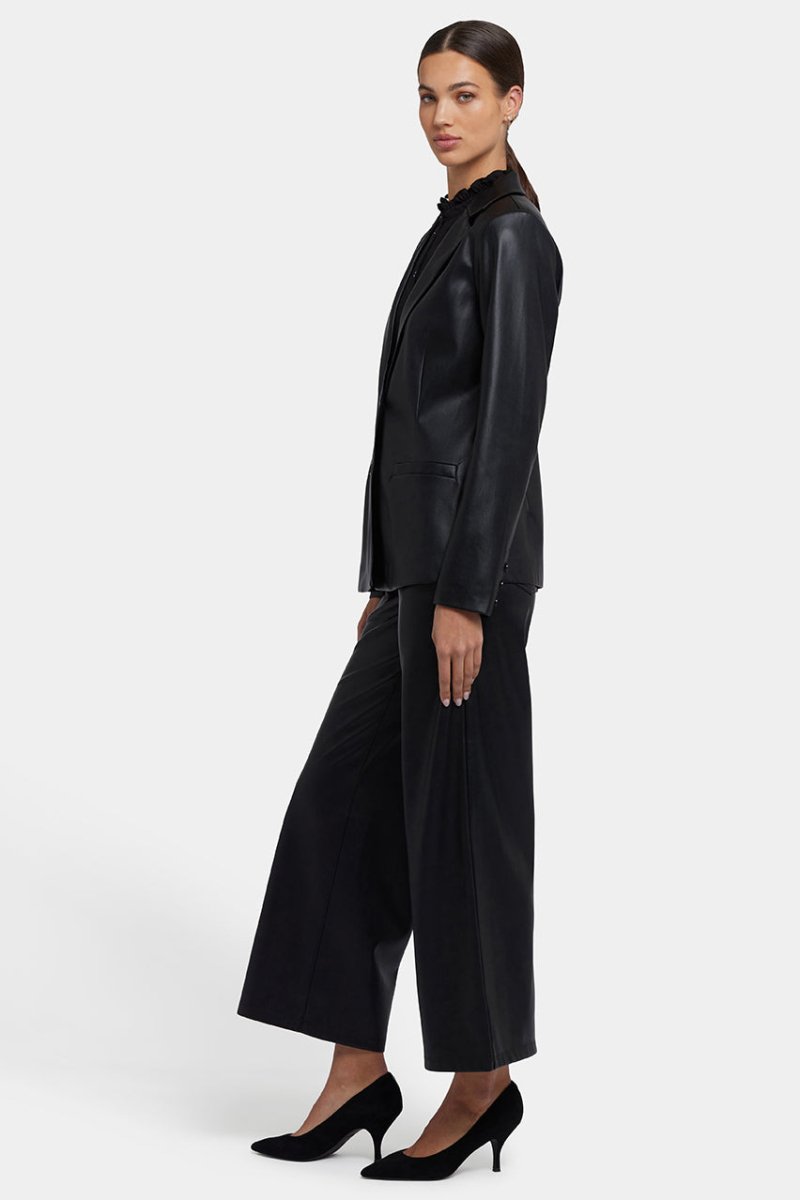 Vegan Stretch Sculpt-Her™ Leather Blazer | Black | Blazer | NYDJ