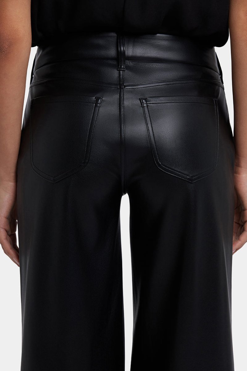Vegan Stretch Sculpt-Her™ Leather Wide Leg Pants | Black | Trouser | NYDJ