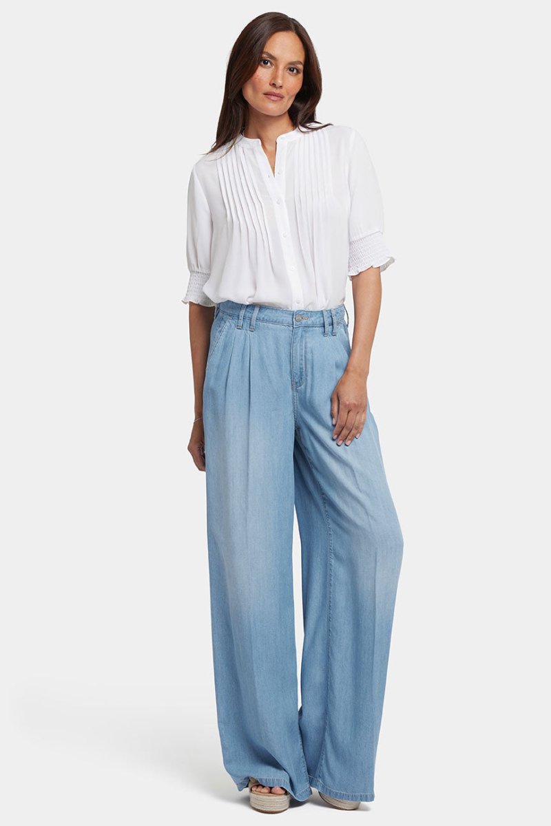 Whitney Pleated Trouser With Super High Rise | Canary Beach | Trouser | NYDJ