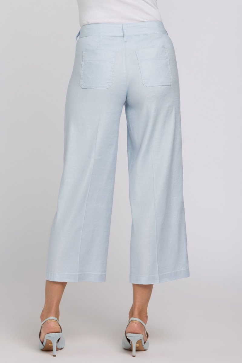 Wide Leg Cargo Capri Pants In Stretch Linen | Blue Clover - NYDJ