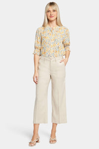 Wide Leg Cargo Capri Pants In Stretch Linen | Feather - NYDJ