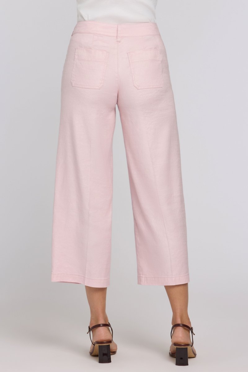 Wide Leg Cargo Capri Pants In Stretch Linen | Light Lilac - NYDJ