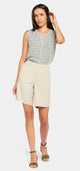 5 Pocket Bermuda Short Beige Stretch Linen | Feather | Shorts | NYDJ