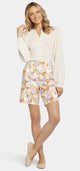 5 Pocket Bermuda Short Floral Print Stretch Linen | Sunset Grove | Shorts | NYDJ