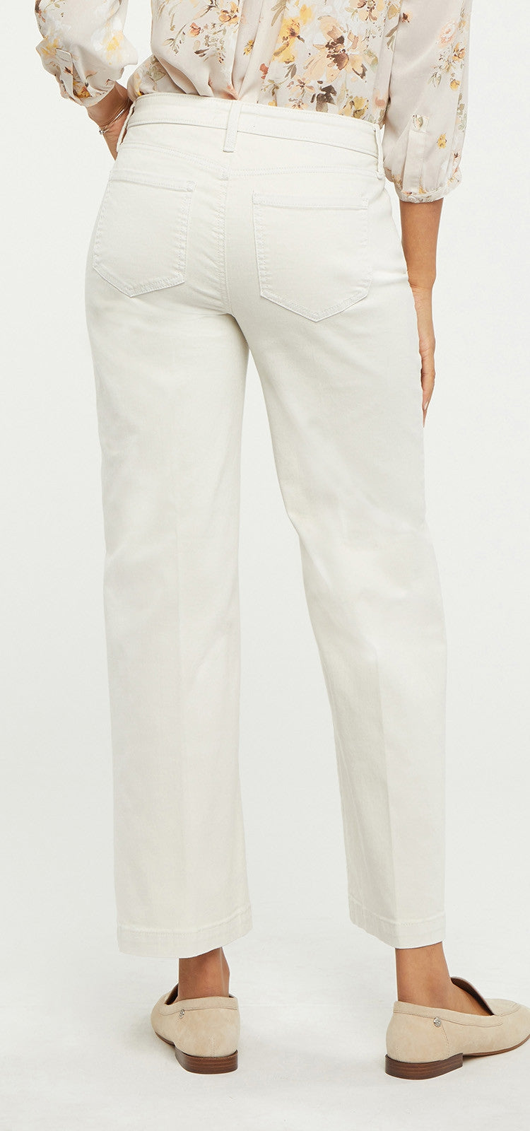 Teresa Wide Leg Ankle Jeans Off-White Premium Denim | Eggshell | Denim | NYDJ