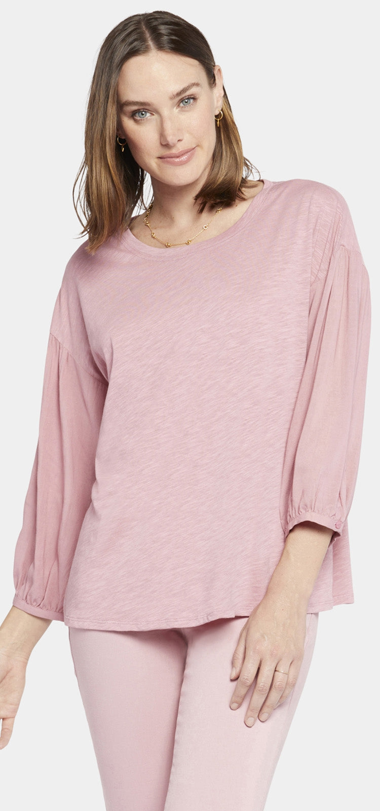 Peasant Tee Pink | Vintage Pink | Top | NYDJ