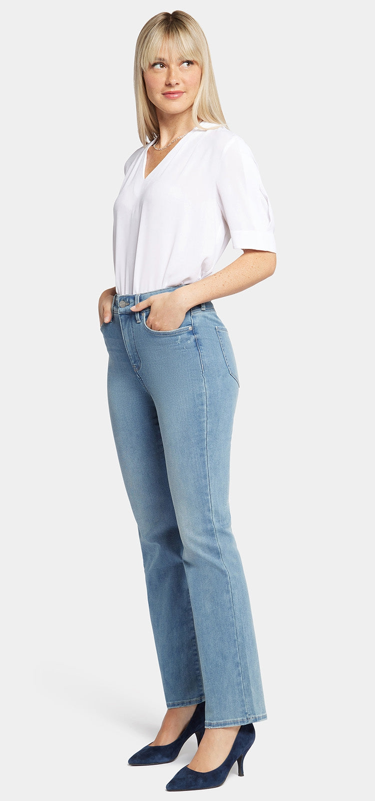 Marilyn Straight Jeans Light Blue Curve Shaper™ Denim | Angel | Pants | NYDJ