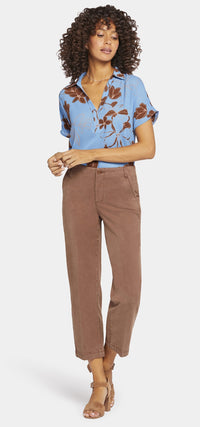 Marilyn Ankle Trouser Brown Stretch Twill | Mocha | Pants | NYDJ