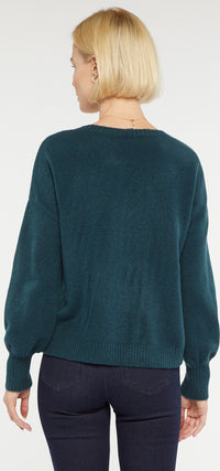 V-Neck Sweater Green-Blue | Marine | Top | NYDJ