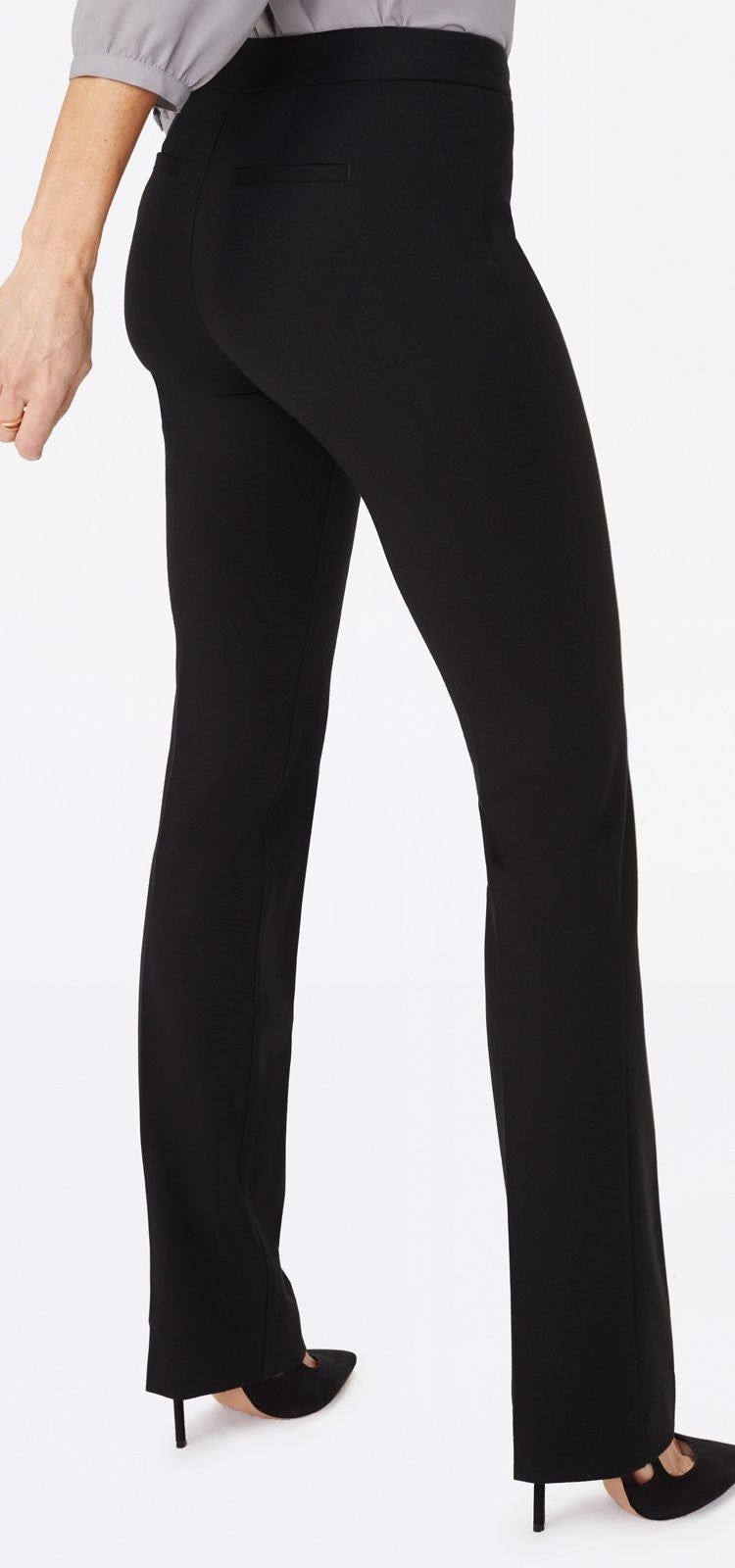 Slim Trouser Pants In Petite In Ponte Knit | Black | Pants | NYDJ