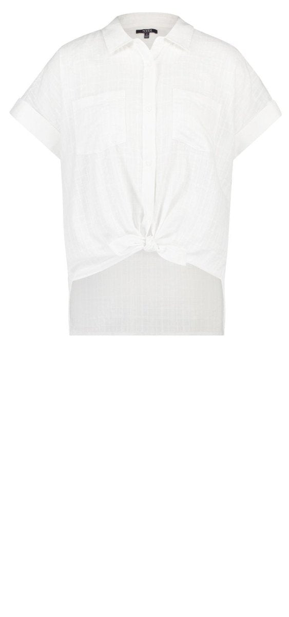 Camp Shirt White | Precious Plaid | Top | NYDJ