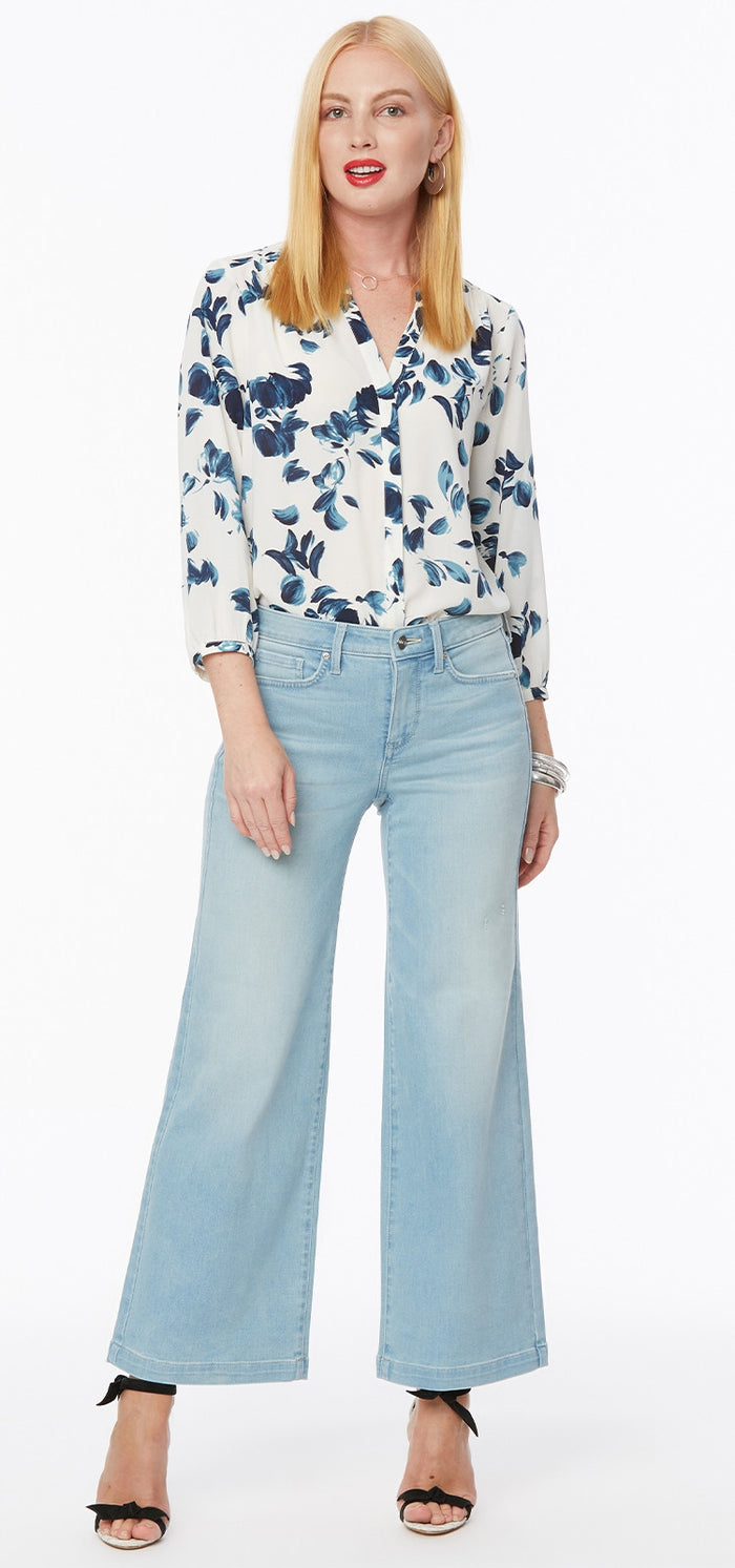 Teresa Wide Leg Ankle Jeans Light Blue Premium Denim | Naomi | Denim | NYDJ